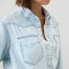 Cropped denim västernskjorta
