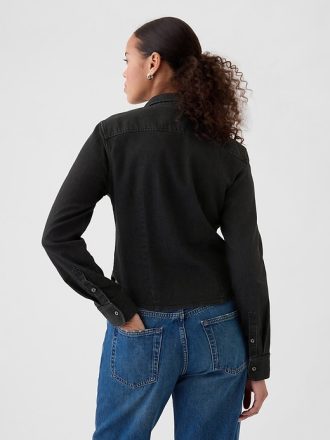 Cropped jeansskjorta