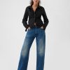 Cropped jeansskjorta