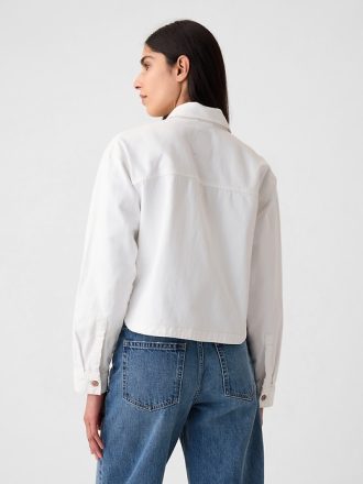 Cropped jeansskjorta jacka