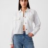 Cropped jeansskjorta jacka