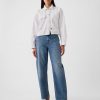 Cropped jeansskjorta jacka