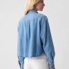Cropped jeansskjorta