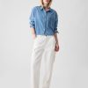 Cropped jeansskjorta
