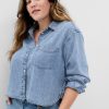 Cropped jeansskjorta