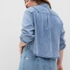 Cropped jeansskjorta