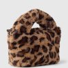 Crossbodyväska i fuskpäls i leopard för barn