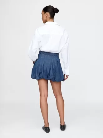 Denim Bubble Mini Kjol