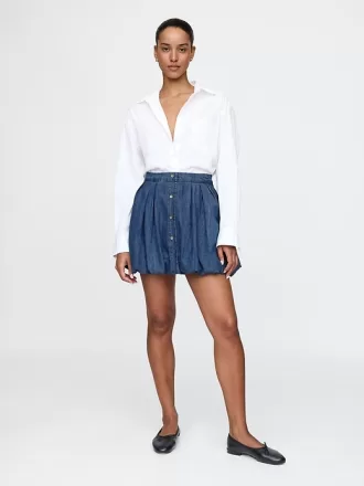 Denim Bubble Mini Kjol