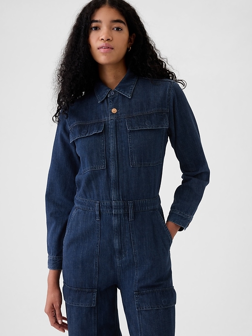 Denim Cargo Jumpsuit Denim Cargo Jumpsuit