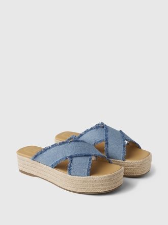 Denim Espadrille Platform Sandaler
