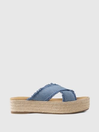 Denim Espadrille Platform Sandaler
