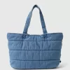 Denim Puffer Tote