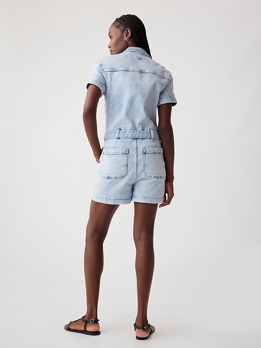 Denim Romper med bälte Denim Romper med bälte
