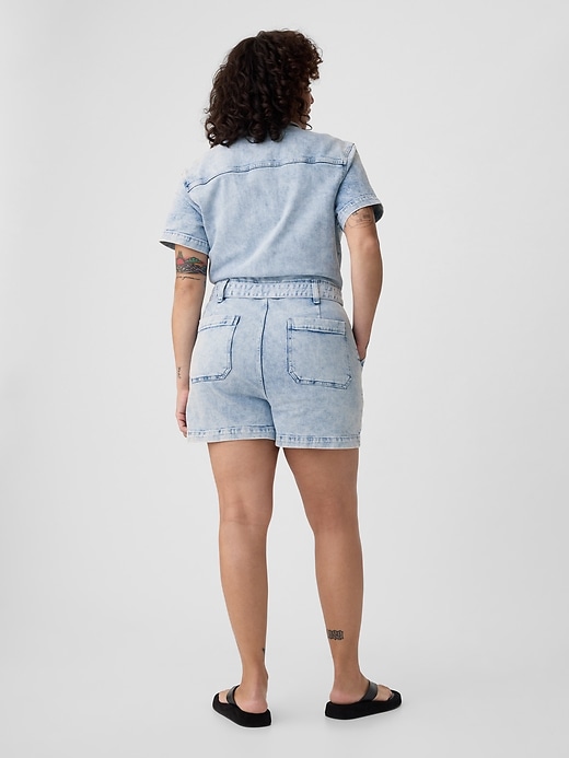 Denim Romper med bälte Denim Romper med bälte