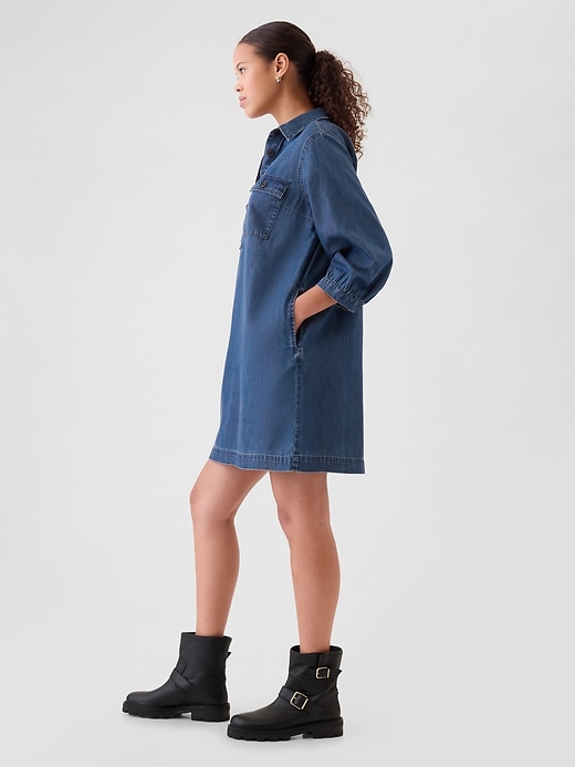 Denim Utility Mini Shirtdress Denim Utility Mini Shirtdress