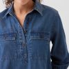Denim Utility Mini Shirtdress Denim Utility Mini Shirtdress