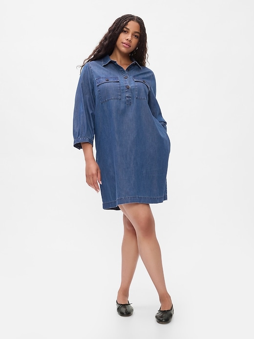 Denim Utility Mini Shirtdress Denim Utility Mini Shirtdress