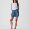 Denim Utility Shorts med medelhöga barn