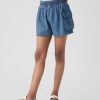 Denim Utility Shorts med medelhöga barn