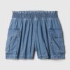 Denim Utility Shorts med medelhöga barn