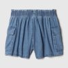 Denim Utility Shorts med medelhöga barn