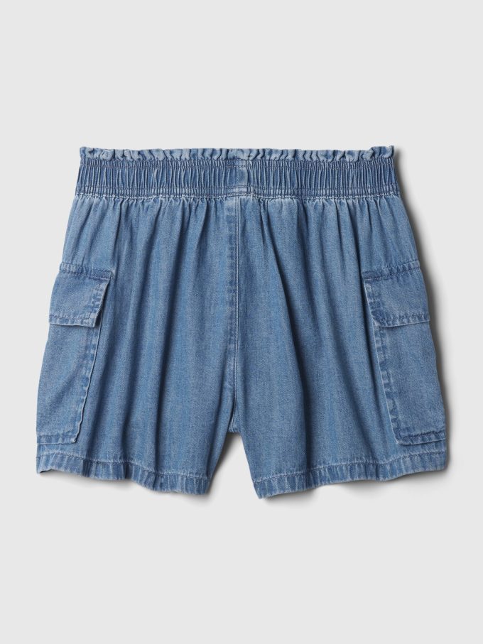 Denim Utility Shorts med medelhöga barn