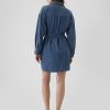 Denim miniskjortklänning med bälte Denim miniskjortklänning med bälte