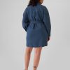Denim miniskjortklänning med bälte Denim miniskjortklänning med bälte