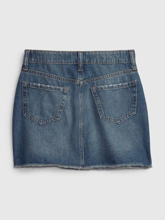 Denimkjol i hög höjd för barn