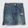 Denimkjol i hög höjd för barn
