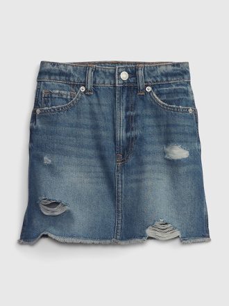 Denimkjol i hög höjd för barn