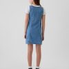 Denimklänning med knapp för barn