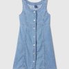 Denimklänning med knapp för barn