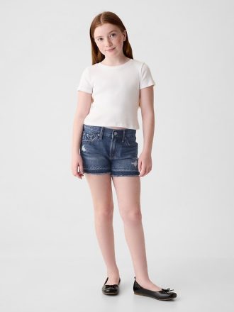 Denimshorts för barn med låg höjd