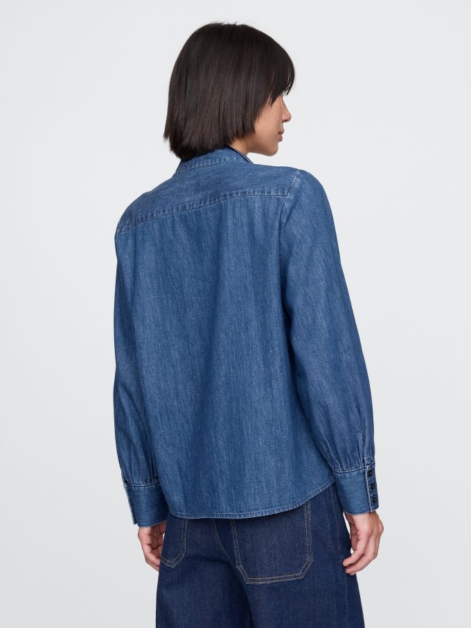 Denimskjorta med knythals