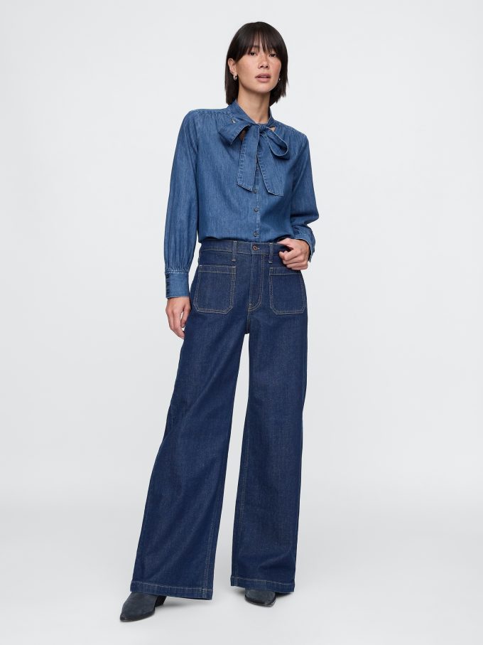 Denimskjorta med knythals