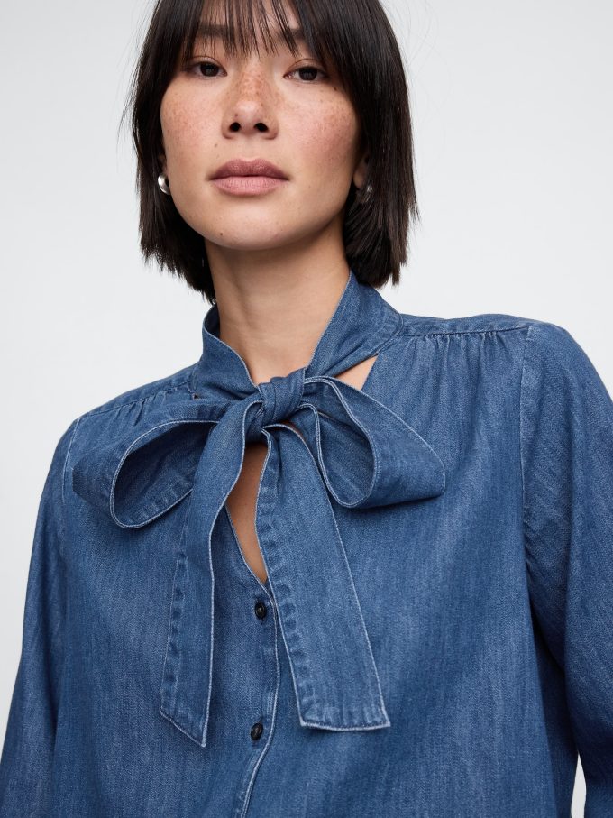 Denimskjorta med knythals