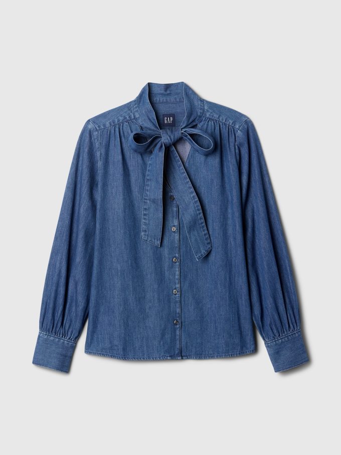 Denimskjorta med knythals