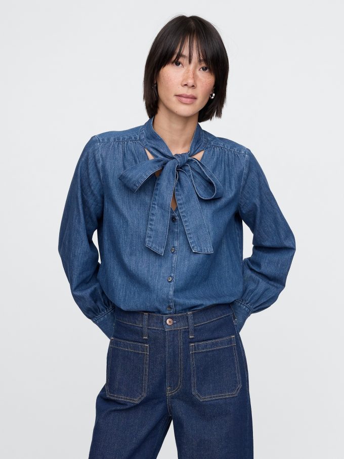 Denimskjorta med knythals