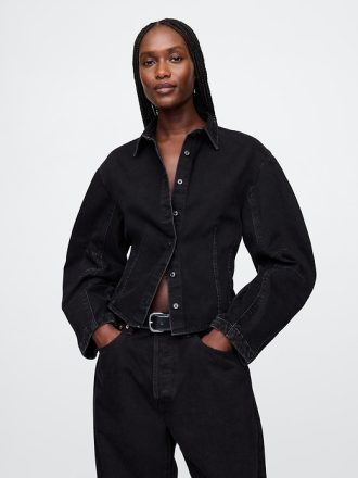 Denimskjorta med tunna ärmar