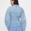 Denimskjorta med tunna ärmar