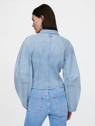Denimskjorta med tunna ärmar