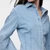 Denimskjorta med tunna ärmar