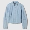 Denimskjorta med tunna ärmar