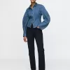 Denimskjorta med tunna ärmar