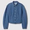 Denimskjorta med tunna ärmar