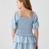 Denimtopp med smock för barn