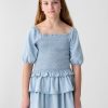Denimtopp med smock för barn