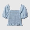 Denimtopp med smock för barn